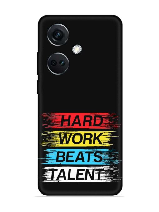 Hard Work Beats Embossed Soft Silicone Case for Oneplus Nord Ce 3 (5G)