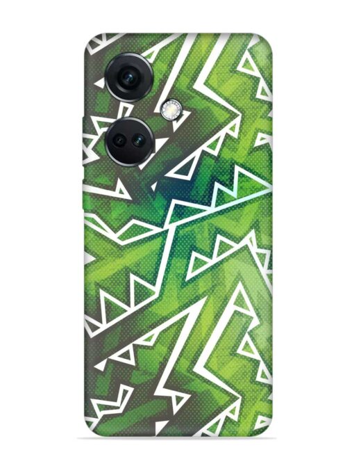 Green Graffiti Seamless Embossed Soft Silicone Case for Oneplus Nord Ce 3 (5G)