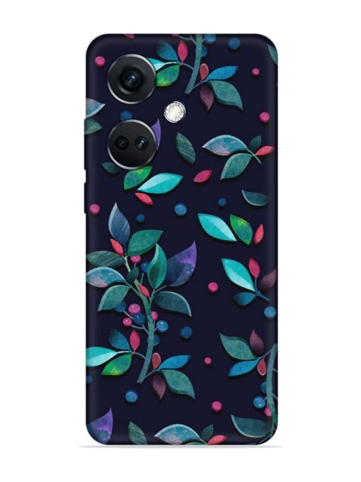 Decorative Watercolor Flower Embossed Soft Silicone Case for Oneplus Nord Ce 3 (5G) Zapvi