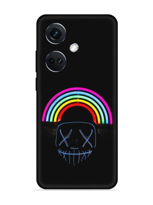 Mask Rainbow Embossed Soft Silicone Case for Oneplus Nord Ce 3 (5G)