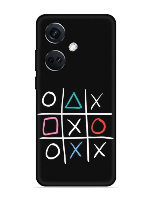 Super Neon Tic-Tac-Toe Embossed Soft Silicone Case for Oneplus Nord Ce 3 (5G) Zapvi