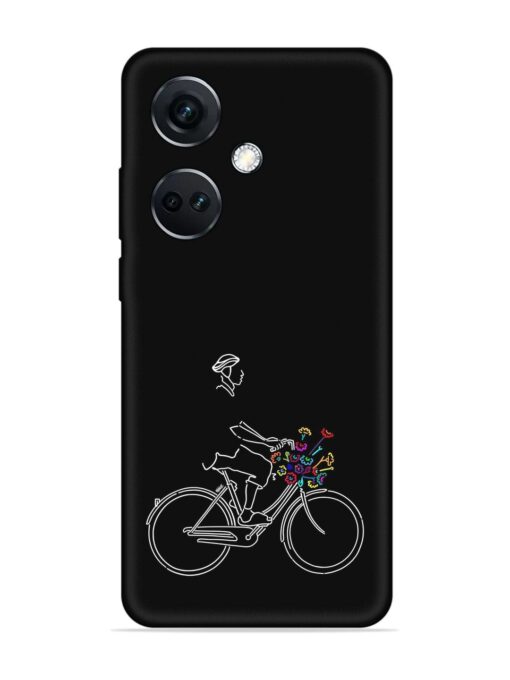 Minimalist Cycle Art Embossed Soft Silicone Case for Oneplus Nord Ce 3 (5G)