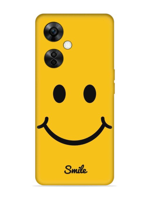 Yellow Smiley Embossed Soft Silicone Case for Oneplus Nord Ce 3 Lite (5G) Zapvi