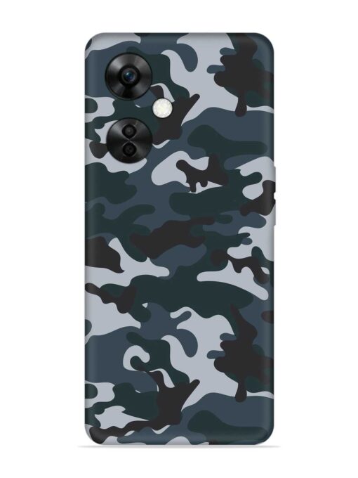 Dark Blue Army Military Art Embossed Soft Silicone Case for Oneplus Nord Ce 3 Lite (5G) Zapvi