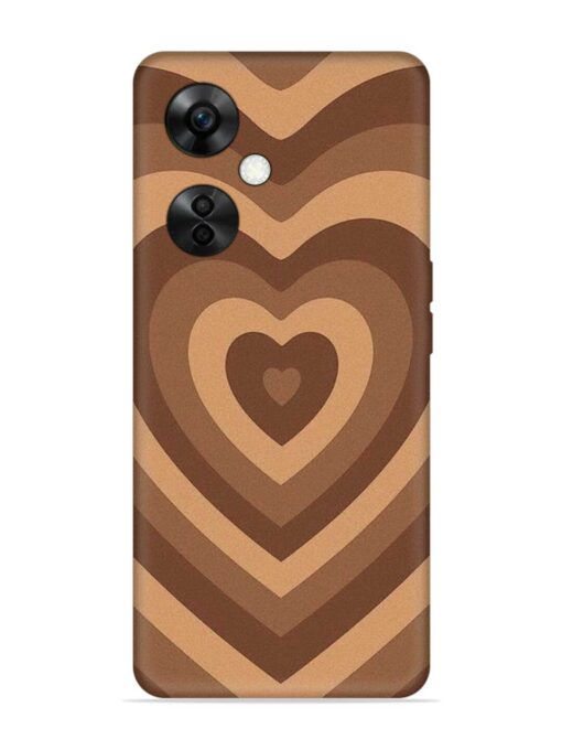 Brown Heart Embossed Soft Silicone Case for Oneplus Nord Ce 3 Lite (5G) Zapvi