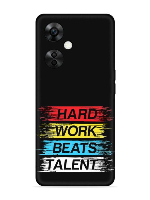 Hard Work Beats Embossed Soft Silicone Case for Oneplus Nord Ce 3 Lite (5G) Zapvi