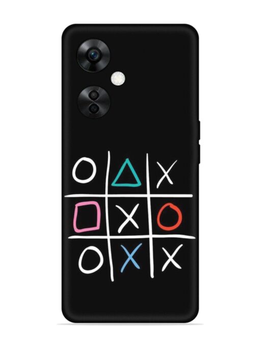 Super Neon Tic-Tac-Toe Embossed Soft Silicone Case for Oneplus Nord Ce 3 Lite (5G) Zapvi