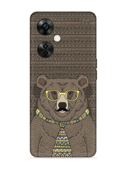 Grizzly Bear Embossed Soft Silicone Case for Oneplus Nord Ce 3 Lite (5G) Zapvi