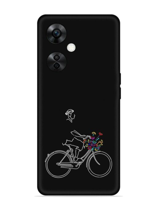 Minimalist Cycle Art Embossed Soft Silicone Case for Oneplus Nord Ce 3 Lite (5G) Zapvi