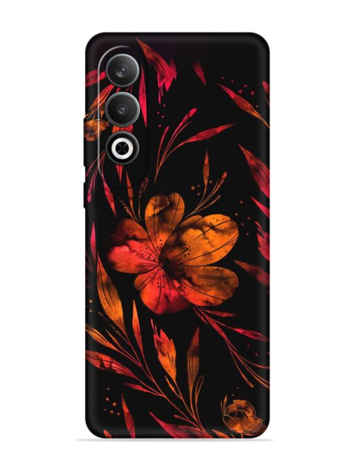 Red Flower Painting Embossed Soft Silicone Case for Oneplus Nord Ce 4 (5G) Zapvi