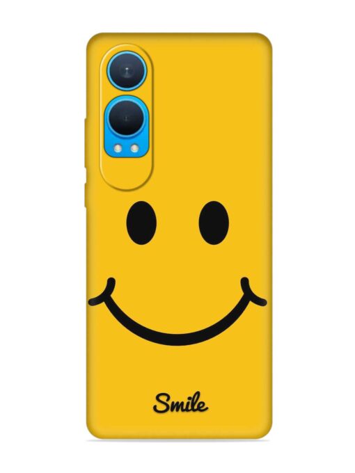 Yellow Smiley Embossed Soft Silicone Case for Oneplus Nord Ce 4 Lite (5G) Zapvi