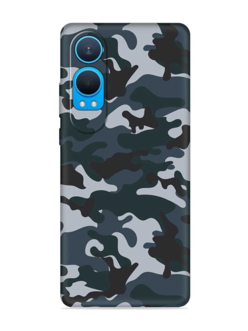 Dark Blue Army Military Art Embossed Soft Silicone Case for Oneplus Nord Ce 4 Lite (5G) Zapvi