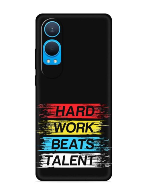 Hard Work Beats Embossed Soft Silicone Case for Oneplus Nord Ce 4 Lite (5G)