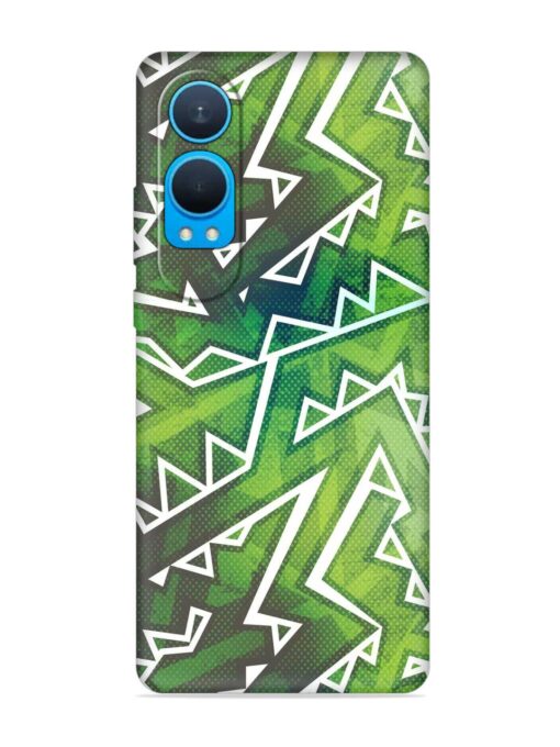 Green Graffiti Seamless Embossed Soft Silicone Case for Oneplus Nord Ce 4 Lite (5G) Zapvi