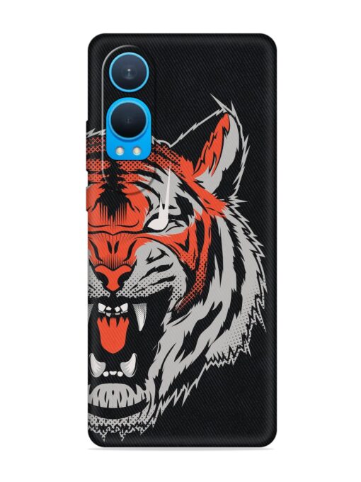 Tiger Aggression Embossed Soft Silicone Case for Oneplus Nord Ce 4 Lite (5G)