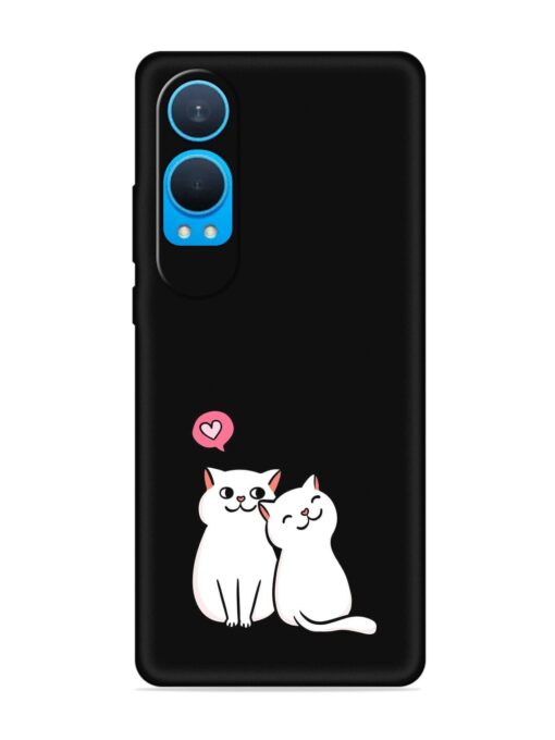 Cute Loving Cats Embossed Soft Silicone Case for Oneplus Nord Ce 4 Lite (5G)