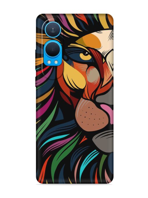 Trippy Lion Art Embossed Soft Silicone Case for Oneplus Nord Ce 4 Lite (5G)