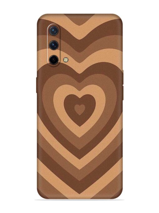 Brown Heart Embossed Soft Silicone Case for Oneplus Nord Ce (5G)