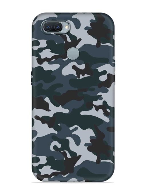 Dark Blue Army Military Art Embossed Soft Silicone Case for Oppo A11K Zapvi