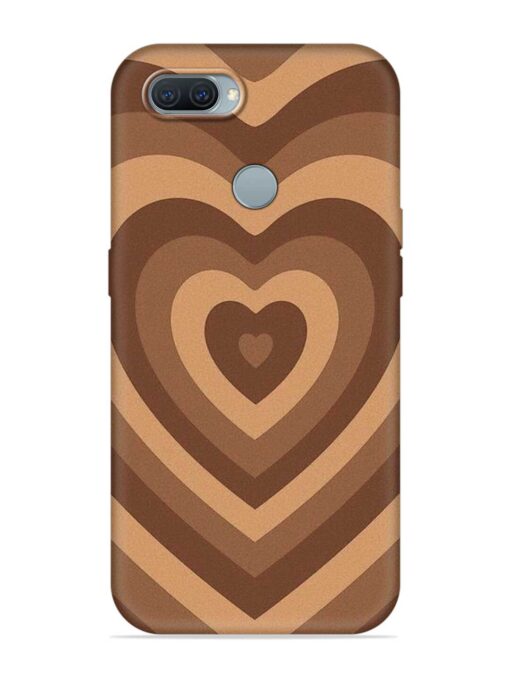 Brown Heart Embossed Soft Silicone Case for Oppo A11K Zapvi