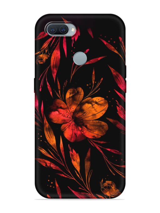 Red Flower Painting Embossed Soft Silicone Case for Oppo A11K Zapvi