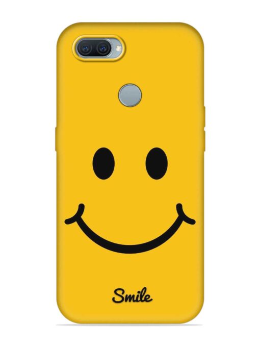 Yellow Smiley Embossed Soft Silicone Case for Oppo A12