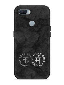 Karma Hindi Word Embossed Soft Silicone Case for Oppo A12