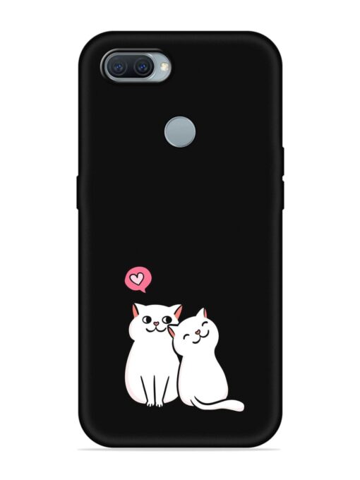 Cute Loving Cats Embossed Soft Silicone Case for Oppo A12 Zapvi