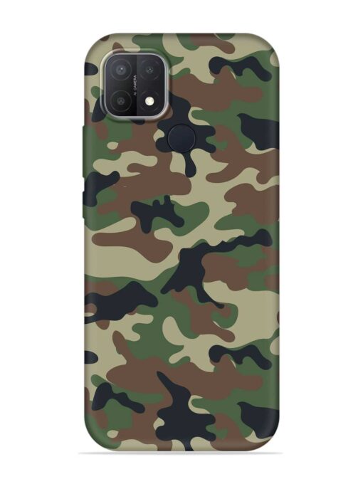 Army Military Camouflage Dark Green Embossed Soft Silicone Case for Oppo A15 Zapvi