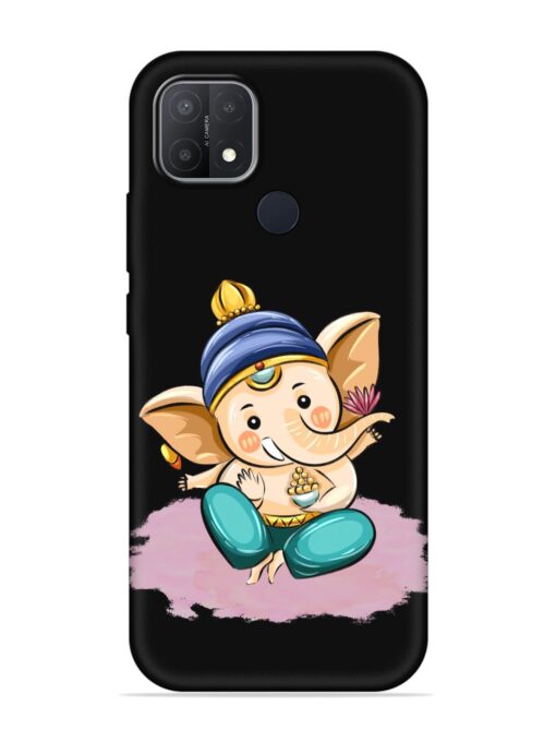 Bal Ganesh Vector Art Embossed Soft Silicone Case for Oppo A15 Zapvi