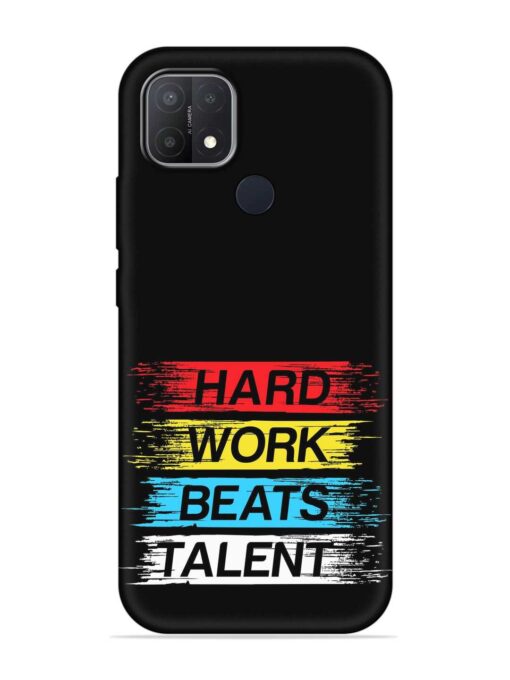 Hard Work Beats Embossed Soft Silicone Case for Oppo A15 Zapvi