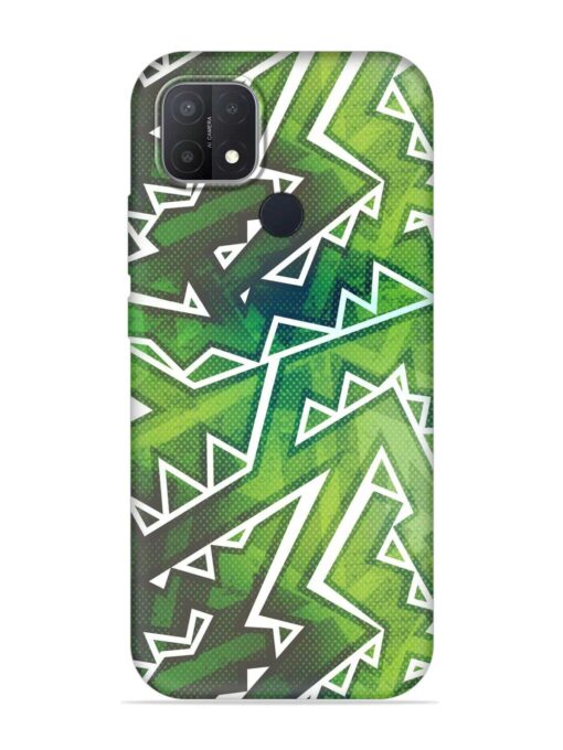 Green Graffiti Seamless Embossed Soft Silicone Case for Oppo A15 Zapvi