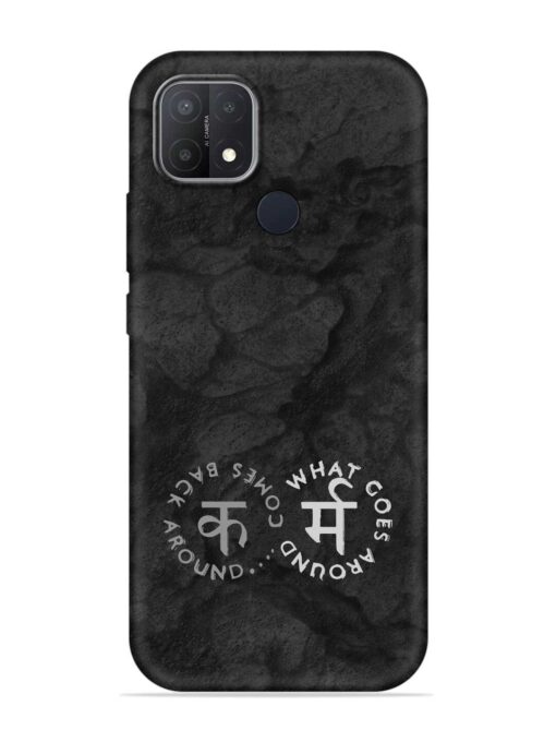 Karma Hindi Word Embossed Soft Silicone Case for Oppo A15 Zapvi