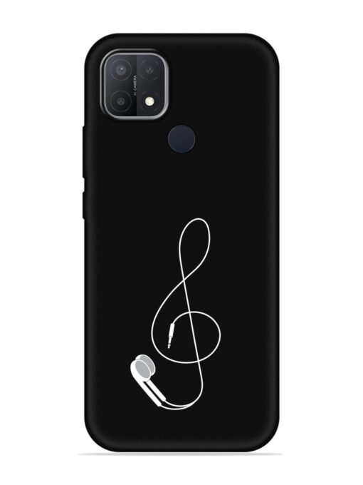 Music Earphone Vector Embossed Soft Silicone Case for Oppo A15 Zapvi