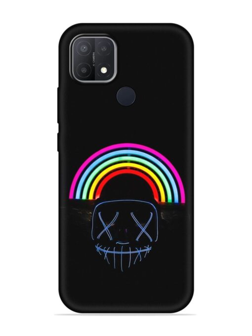 Mask Rainbow Embossed Soft Silicone Case for Oppo A15 Zapvi