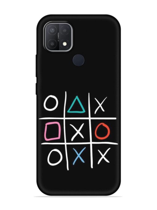 Super Neon Tic-Tac-Toe Embossed Soft Silicone Case for Oppo A15 Zapvi