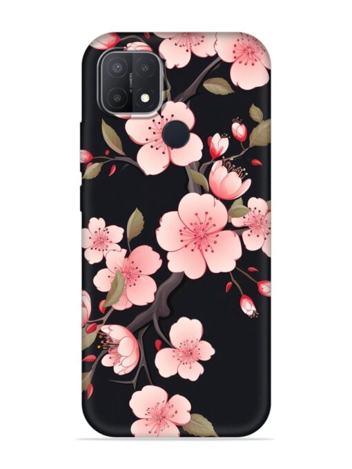 Cherry Blossom Embossed Soft Silicone Case for Oppo A15 Zapvi