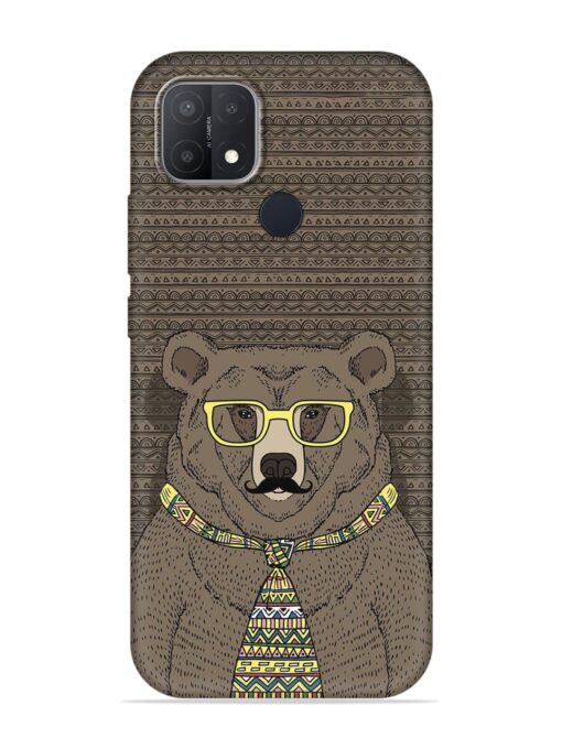 Grizzly Bear Embossed Soft Silicone Case for Oppo A15 Zapvi