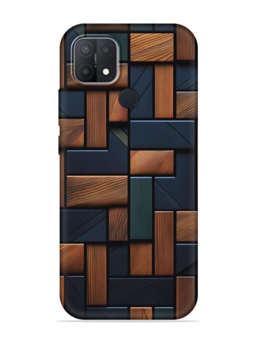 Wooden Background Cubes Embossed Soft Silicone Case for Oppo A15 Zapvi