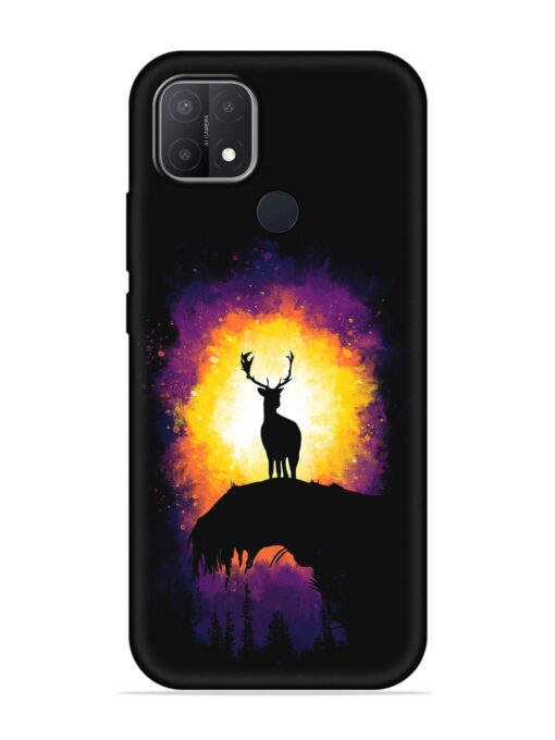 Elk Animal Art Embossed Soft Silicone Case for Oppo A15 Zapvi