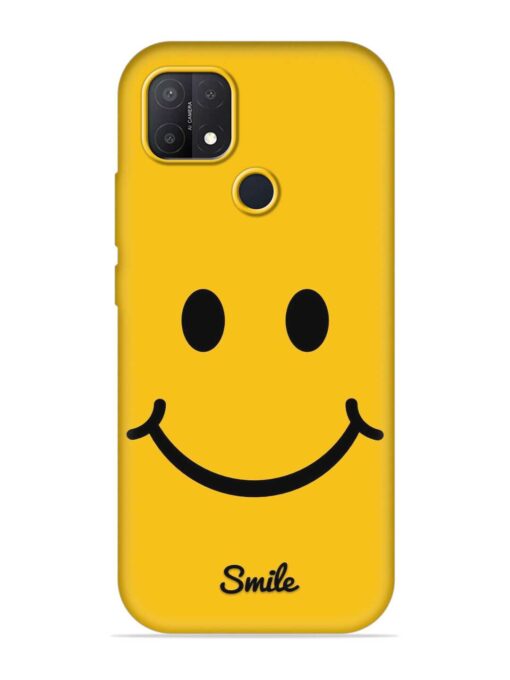 Yellow Smiley Embossed Soft Silicone Case for Oppo A15S Zapvi