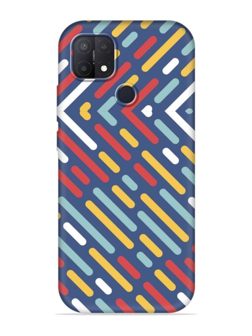 Colored Lines Embossed Soft Silicone Case for Oppo A15S Zapvi