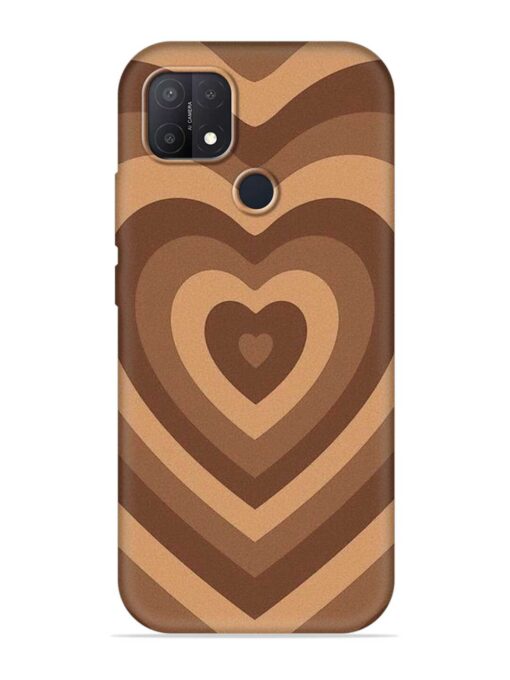 Brown Heart Embossed Soft Silicone Case for Oppo A15S Zapvi