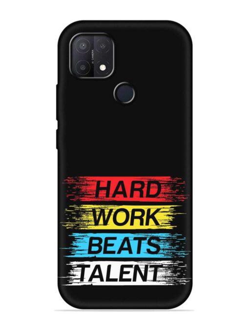 Hard Work Beats Embossed Soft Silicone Case for Oppo A15S Zapvi