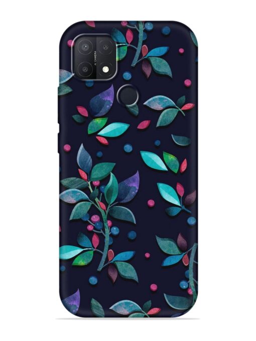 Decorative Watercolor Flower Embossed Soft Silicone Case for Oppo A15S Zapvi