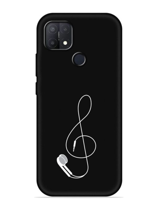 Music Earphone Vector Embossed Soft Silicone Case for Oppo A15S Zapvi