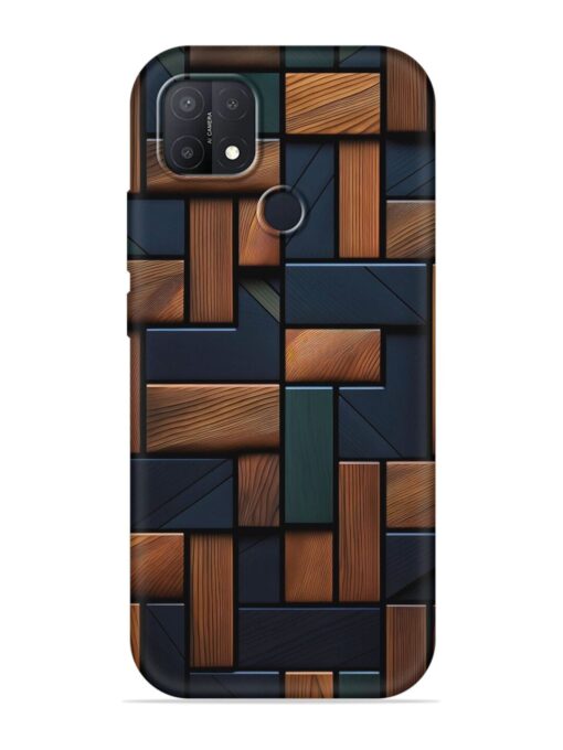 Wooden Background Cubes Embossed Soft Silicone Case for Oppo A15S Zapvi