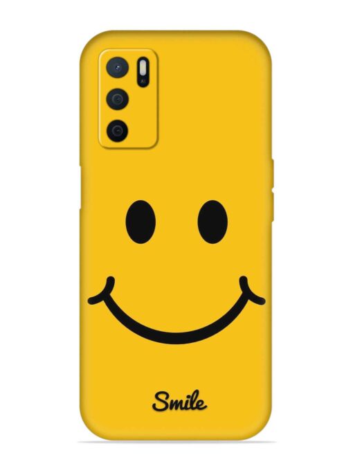 Yellow Smiley Embossed Soft Silicone Case for Oppo A16