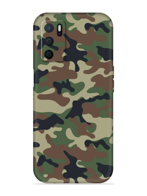 Army Military Camouflage Dark Green Embossed Soft Silicone Case for Oppo A16 Zapvi