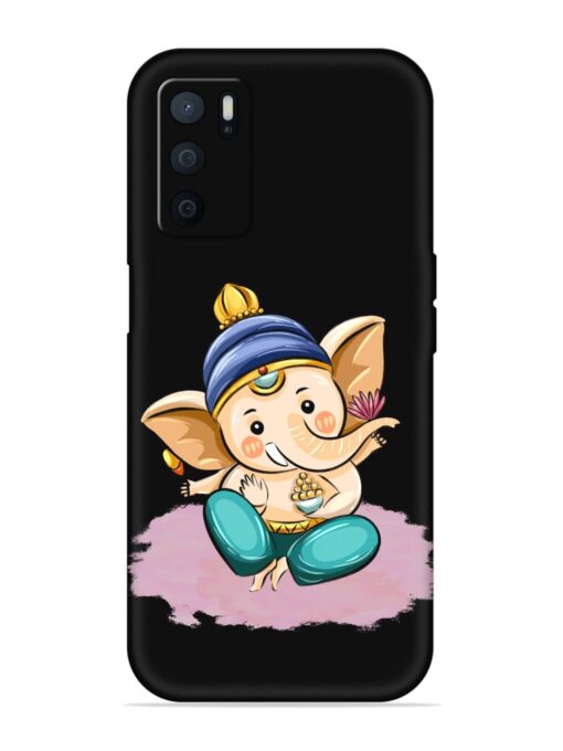 Bal Ganesh Vector Art Embossed Soft Silicone Case for Oppo A16 Zapvi